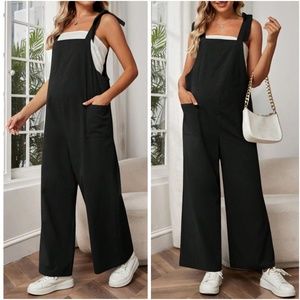 Maternity Solid Wide leg Jumper Jumpsuit
